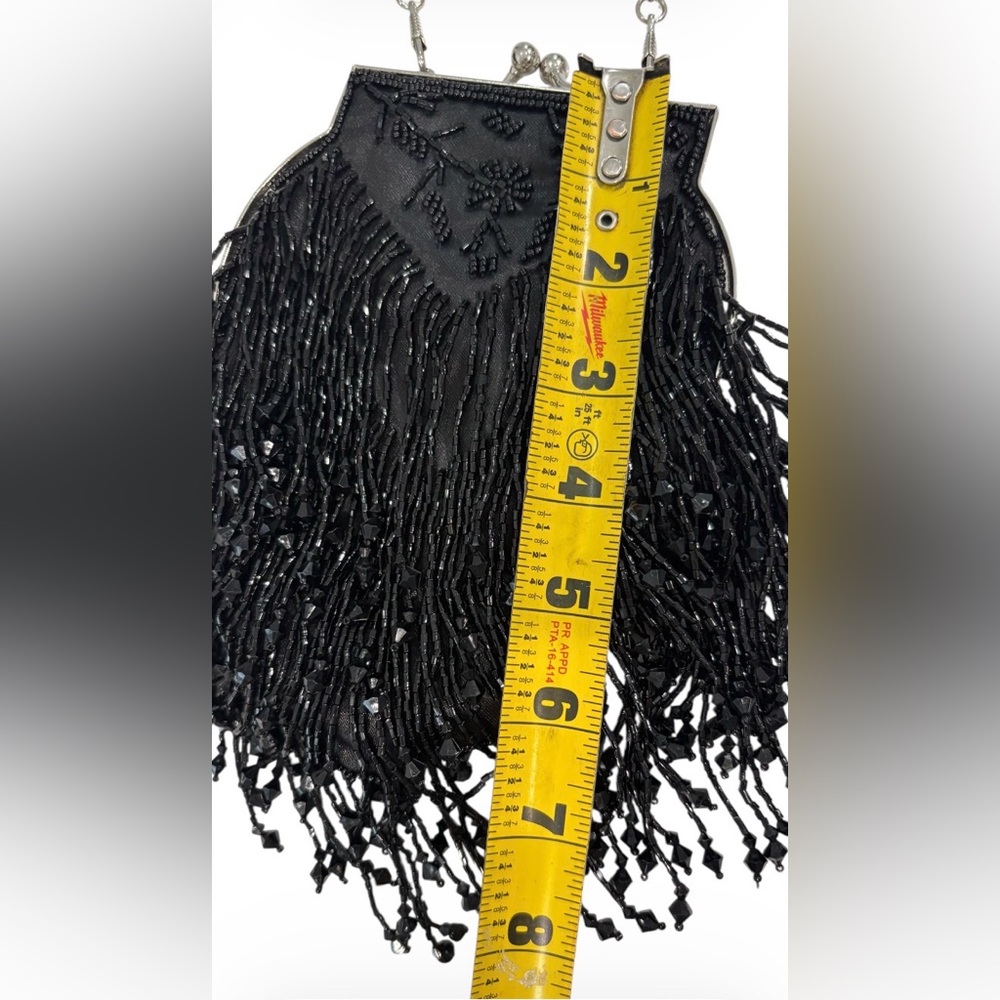 Black Beaded Fringe Bag - Picture 5 of 6